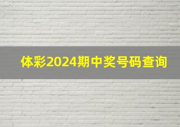 体彩2024期中奖号码查询