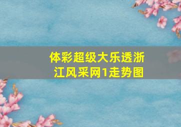 体彩超级大乐透浙江风采网1走势图