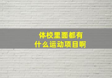 体校里面都有什么运动项目啊