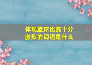 体现篮球比赛十分激烈的词语是什么