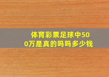 体育彩票足球中500万是真的吗吗多少钱