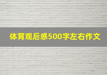 体育观后感500字左右作文