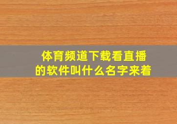 体育频道下载看直播的软件叫什么名字来着