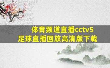 体育频道直播cctv5足球直播回放高清版下载