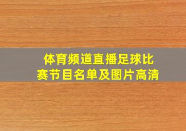 体育频道直播足球比赛节目名单及图片高清