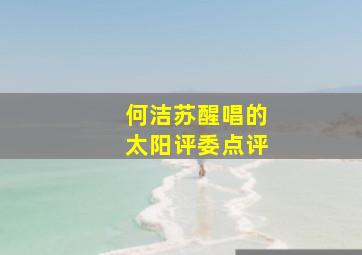 何洁苏醒唱的太阳评委点评