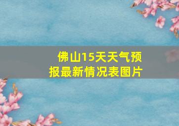 佛山15天天气预报最新情况表图片