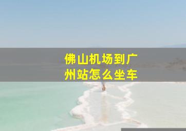 佛山机场到广州站怎么坐车