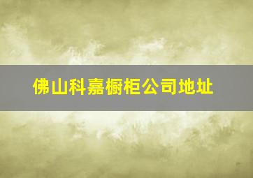 佛山科嘉橱柜公司地址