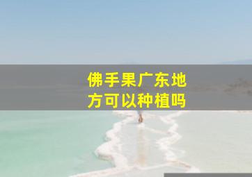 佛手果广东地方可以种植吗