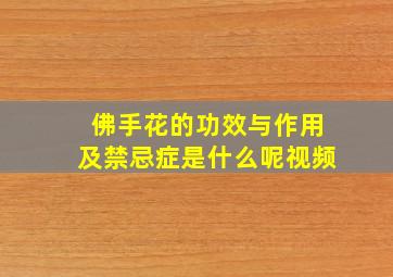 佛手花的功效与作用及禁忌症是什么呢视频