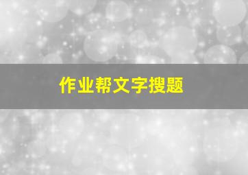 作业帮文字搜题