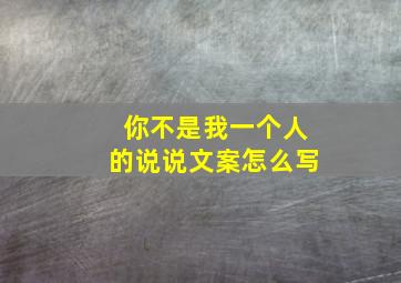 你不是我一个人的说说文案怎么写