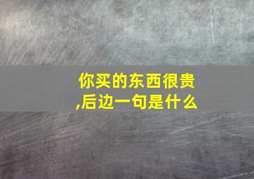 你买的东西很贵,后边一句是什么