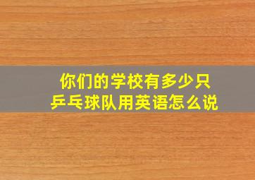 你们的学校有多少只乒乓球队用英语怎么说