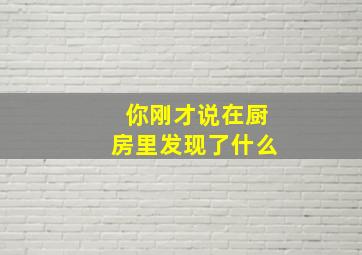 你刚才说在厨房里发现了什么