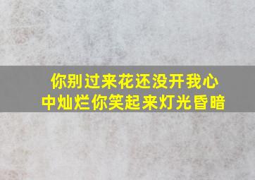 你别过来花还没开我心中灿烂你笑起来灯光昏暗