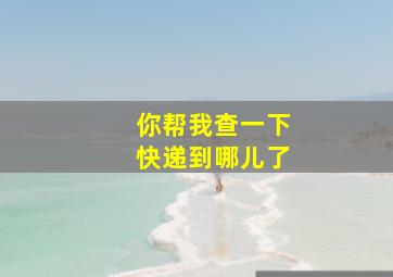 你帮我查一下快递到哪儿了