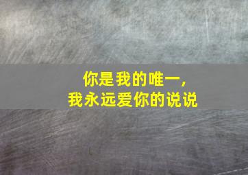 你是我的唯一,我永远爱你的说说