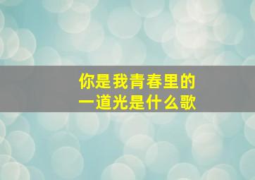 你是我青春里的一道光是什么歌