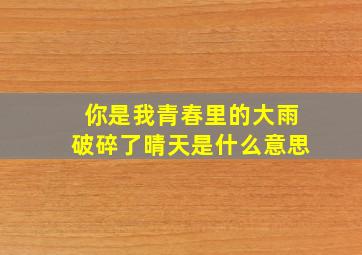 你是我青春里的大雨破碎了晴天是什么意思