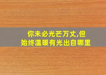 你未必光芒万丈,但始终温暖有光出自哪里