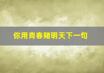 你用青春赌明天下一句