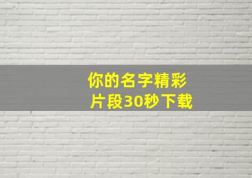 你的名字精彩片段30秒下载