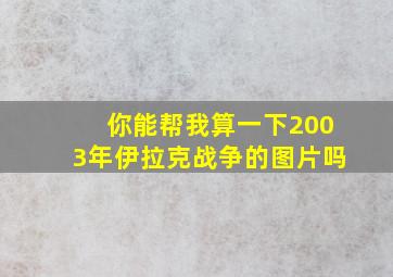 你能帮我算一下2003年伊拉克战争的图片吗