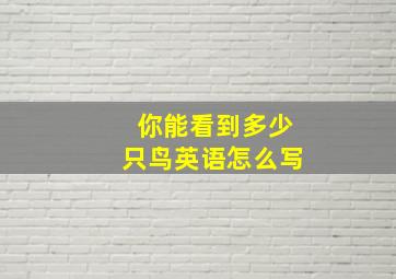 你能看到多少只鸟英语怎么写