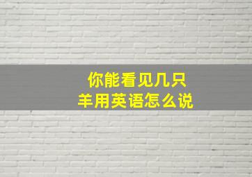 你能看见几只羊用英语怎么说