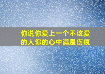 你说你爱上一个不该爱的人你的心中满是伤痕