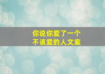 你说你爱了一个不该爱的人文案