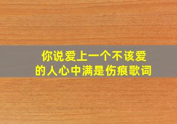 你说爱上一个不该爱的人心中满是伤痕歌词