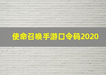 使命召唤手游口令码2020