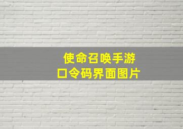 使命召唤手游口令码界面图片