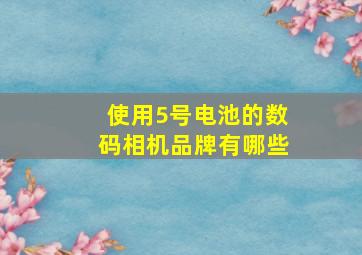 使用5号电池的数码相机品牌有哪些