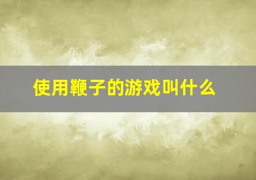 使用鞭子的游戏叫什么