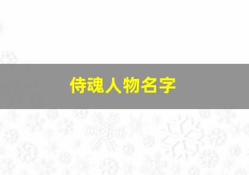 侍魂人物名字