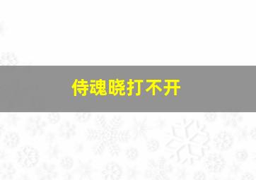 侍魂晓打不开