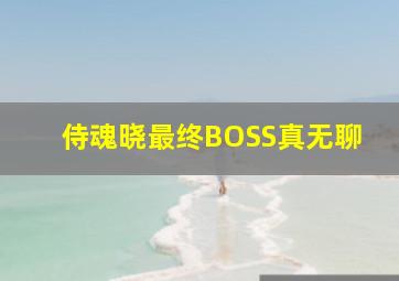 侍魂晓最终BOSS真无聊