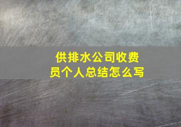 供排水公司收费员个人总结怎么写