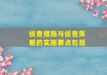 侦查措施与侦查策略的实施要点包括