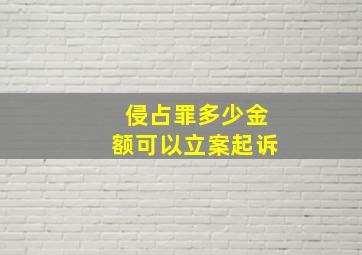 侵占罪多少金额可以立案起诉