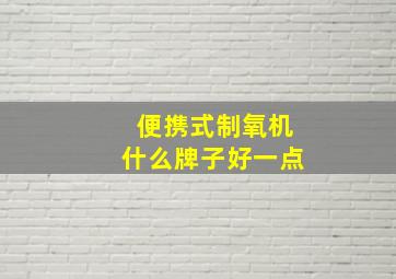 便携式制氧机什么牌子好一点