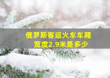 俄罗斯客运火车车厢宽度2.9米是多少