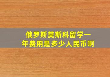 俄罗斯莫斯科留学一年费用是多少人民币啊