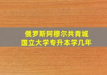 俄罗斯阿穆尔共青城国立大学专升本学几年