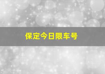 保定今日限车号