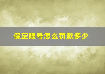 保定限号怎么罚款多少